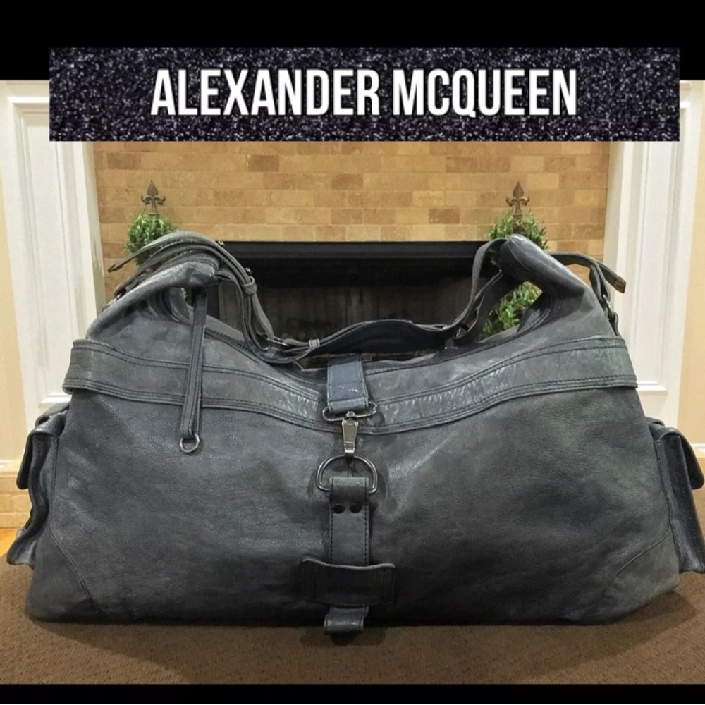 AUTHENTIC Alexander McQueen leather Satchel travel bag